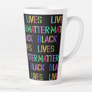 Black Lives Matter Stencil 01 Editable Latte Mug