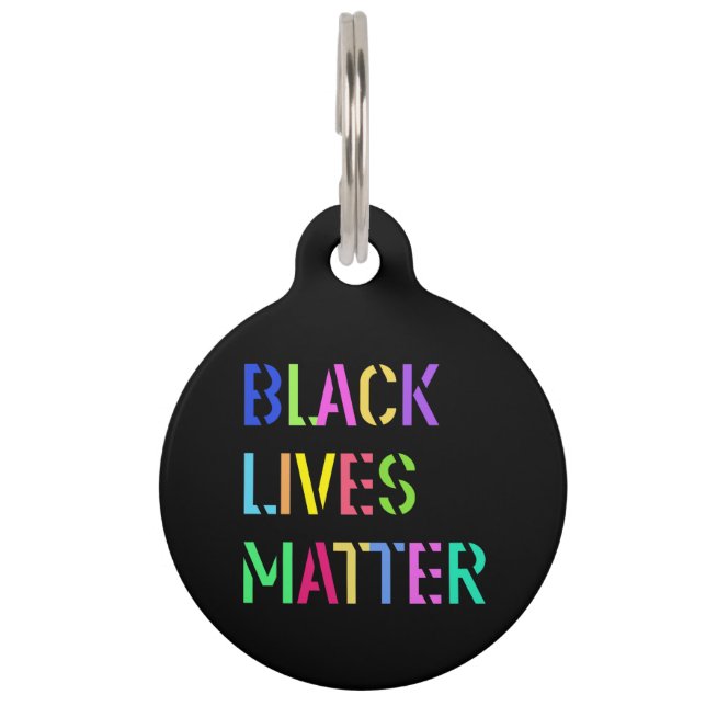 Black Lives Matter Stencil 01 Editable Pet Tag (Front)