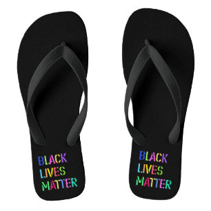 Black Lives Matter Stencil 01 Multi Styles Flip Flops