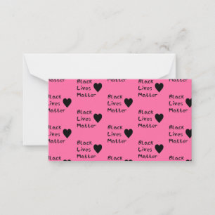 Black Lives Matter Text Girly Pink Colour Hearts Card