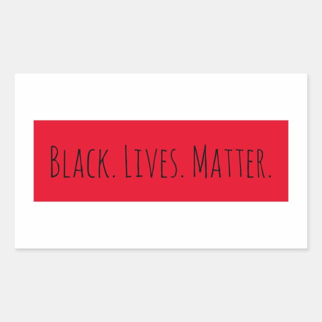 Black Lives Matter Trendy Red background Rectangular Sticker (Front)