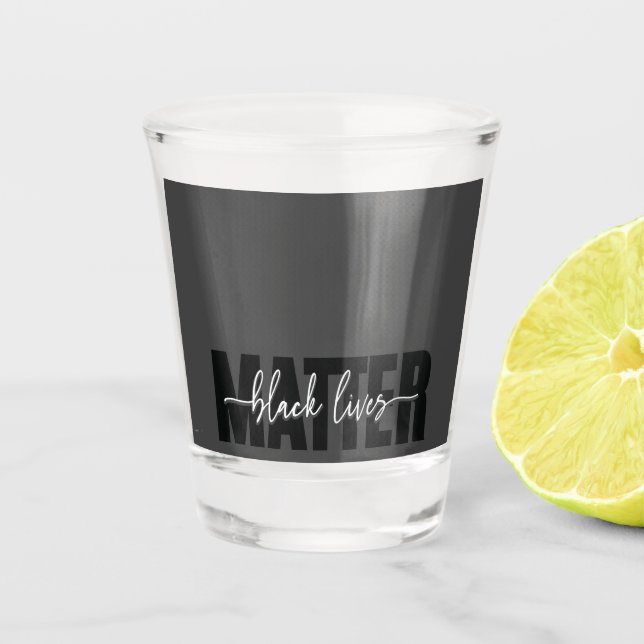 Black Lives Matter Typography Shot Glass (Front)