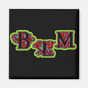 Black Lives Matter w flowers magnet