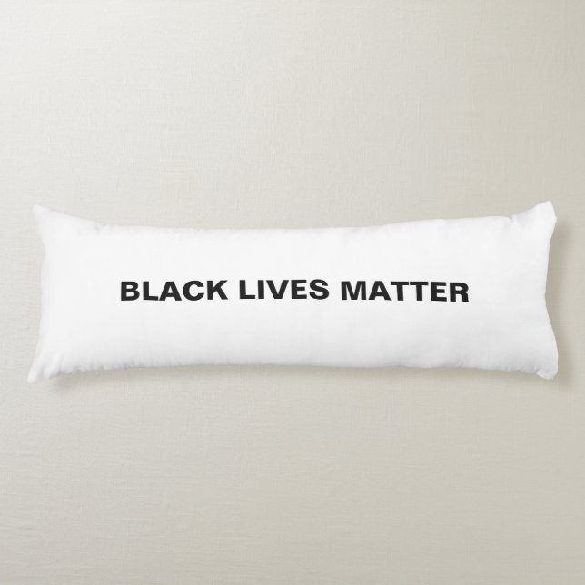 Black Lives Matter white and black text minimalist Body Cushion (Front)