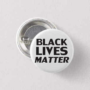 Black Lives Matter white black modern typography 3 Cm Round Badge