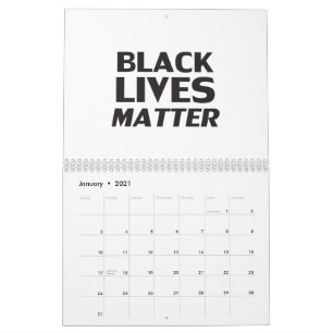 Black Lives Matter white black modern typography Calendar