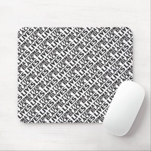 Black Lives Matter white black typography modern Mouse Mat