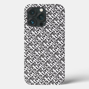 Black Lives Matter white black typography pattern  iPhone 13 Pro Case