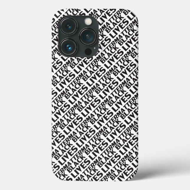 Black Lives Matter white black typography pattern  Case-Mate iPhone Case (Back)