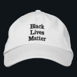 Black Lives Matter, white Embroidered Hat<br><div class="desc">Show your support for the BLM movement.</div>