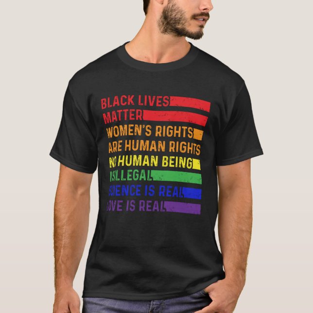 Black Lives Matter Women's Rights Are Human Rights T-Shirt (Front)