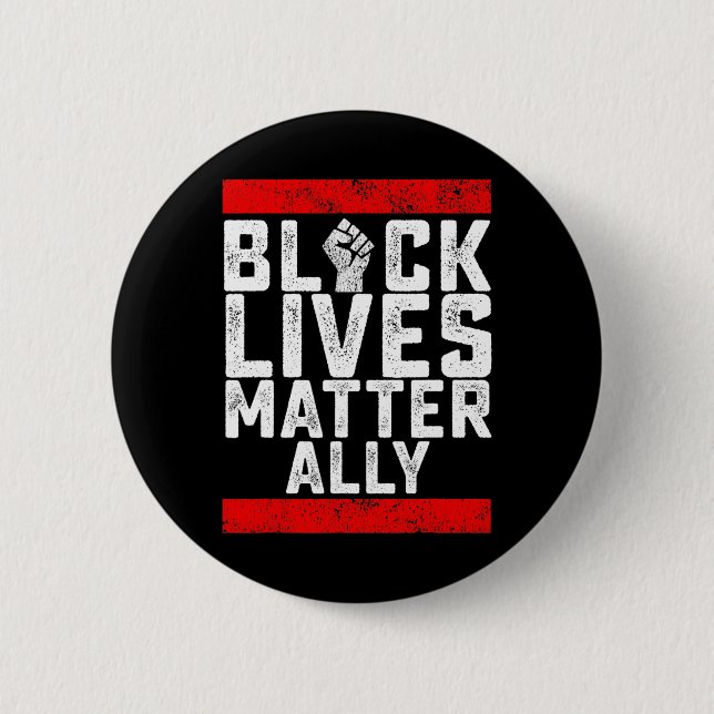 Black Lives Problem Ally  6 Cm Round Badge (Front)