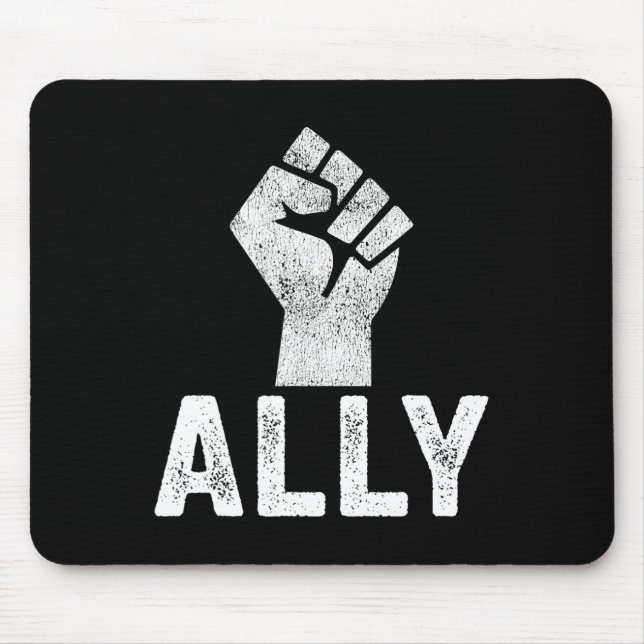 Black Lives Problem Ally Fist Blm Support  Mouse Mat (Front)