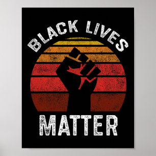 Black Lives Problem Blm Retro Men Women Kids  Poster