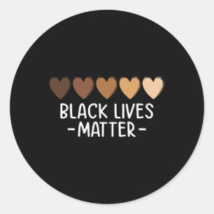 Black Lives Problem Heart Shirt - Melanin African Classic Round Sticker