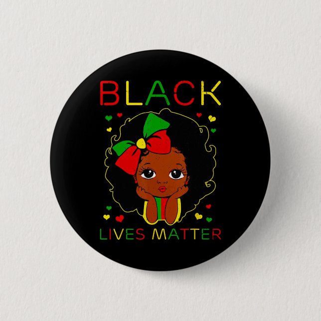 Black Lives Problem Little Melanin Princess Black  6 Cm Round Badge (Front)