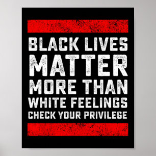 Black Lives Problem More Than White Feelings Check Poster