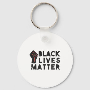 Black Lives Problem Protest Political Power Fist R Key Ring