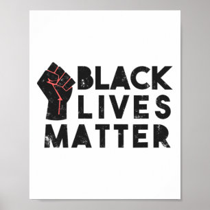 Black Lives Problem Protest Political Power Fist R Poster