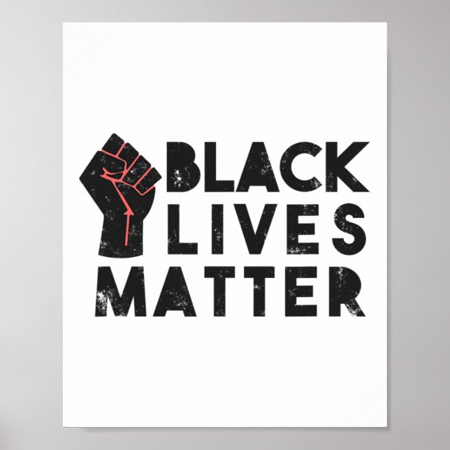 Black Lives Problem Protest Political Power Fist R Poster (Front)
