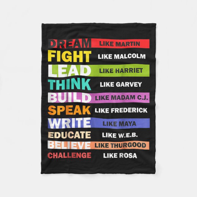 Black Lives S Black Leaders Black History Month  Fleece Blanket (Front)