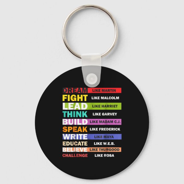 Black Lives S Black Leaders Black History Month  Key Ring (Front)