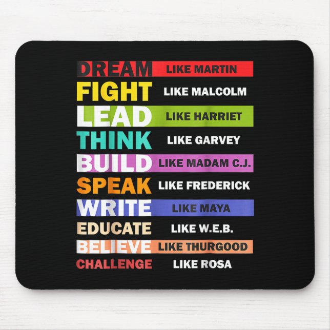 Black Lives S Black Leaders Black History Month  Mouse Mat (Front)