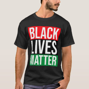 Black Lives Shirt BLM with Pan-African Flag Colour