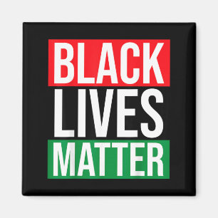 Black Lives Shirt BLM with Pan-African Flag Colour Magnet