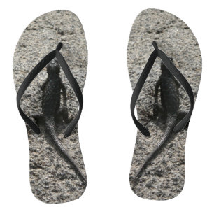 Black Lizard Flip Flops