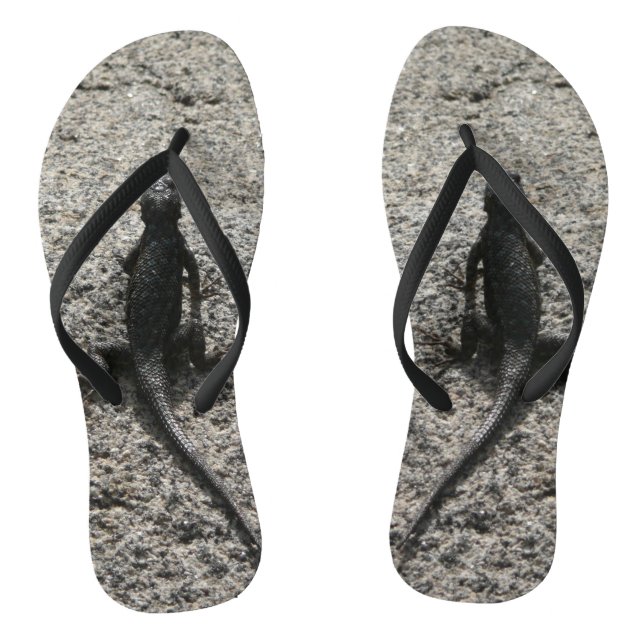 Black Lizard Flip Flops (Footbed)