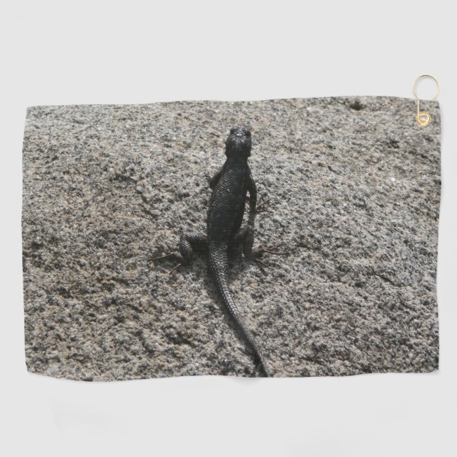Black Lizard Golf Towel (Horizontal)