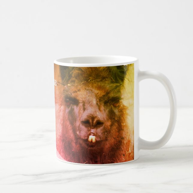 Black Llama Abstract Personalised Coffee Mug (Right)