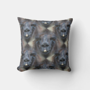 Black Llama Face Nature Pattern Cushion