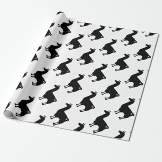 Black Llama Wrapping Paper