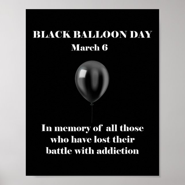 Black Lloon Day Overdose Awareness Addition T Shir Poster (Front)