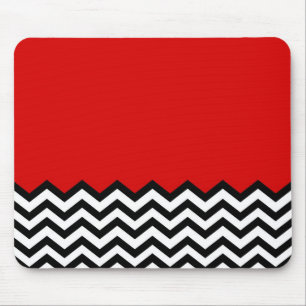 Black Lodge Chevron Red Room Zig Zag Mouse Mat
