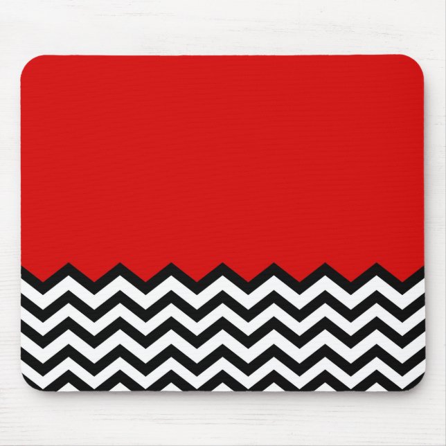 Black Lodge Chevron Red Room Zig Zag Mouse Mat (Front)