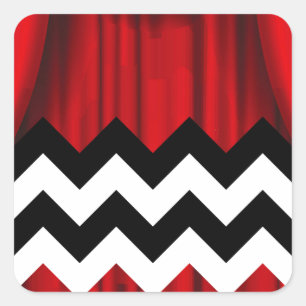 black lodge chevron square sticker