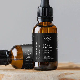 Black Logo 1OZ Dropper Bottle Waterproof Label