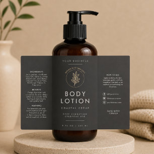 Black Logo 8oz Lotion Bottle Label