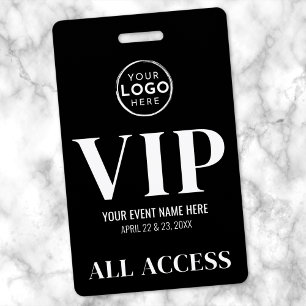 Black Logo All Access Pass Event VIP ID Badge