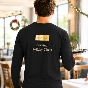 Black Logo Christmas Staff Serving Holiday Cheer T-Shirt