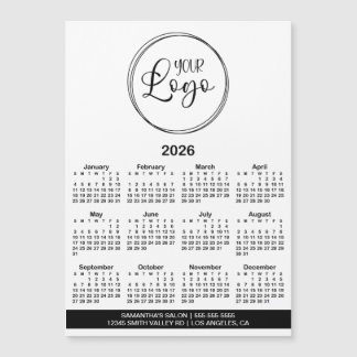 Black Logo Info Bar 2026 Magnetic Calendar