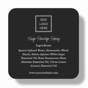 Black Logo Ingredient Product Labels