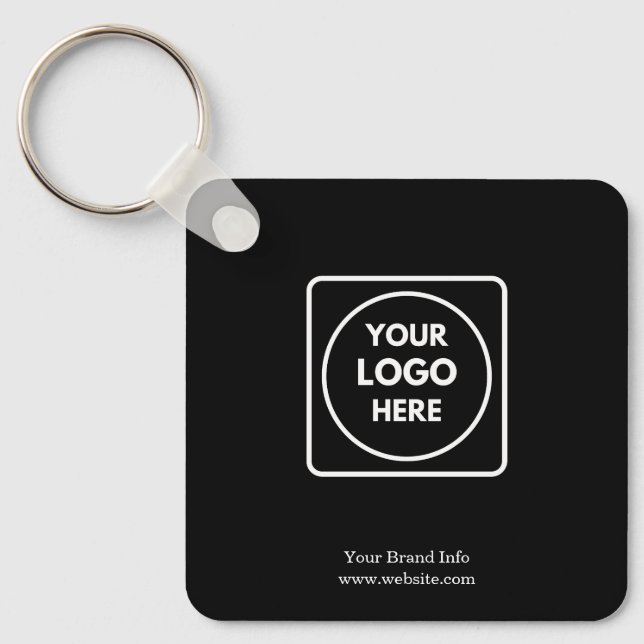 Black Logo Keychain | Custom Business Promotional  (Front)
