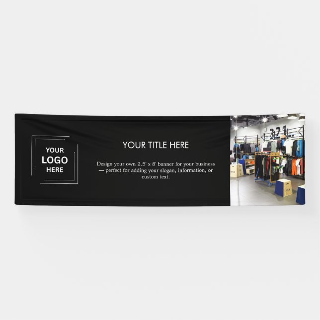 Black Logo | Modern Professional Photo 8' Business Banner (Horizontal)