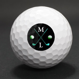 Black Logo Monogram Golf Balls