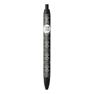 Black Logo On White Art Deco Ink Pen