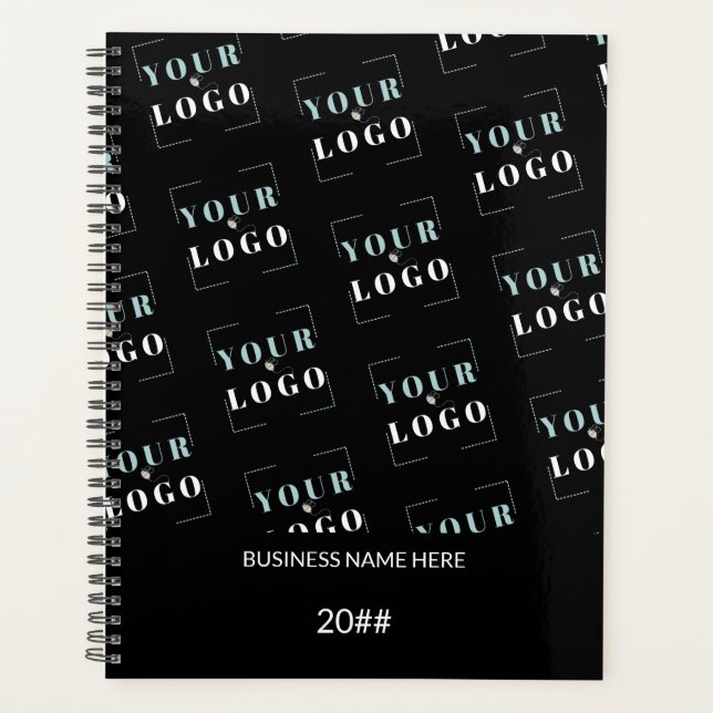 Black Logo Pattern Business Academic Year Planner (Front)